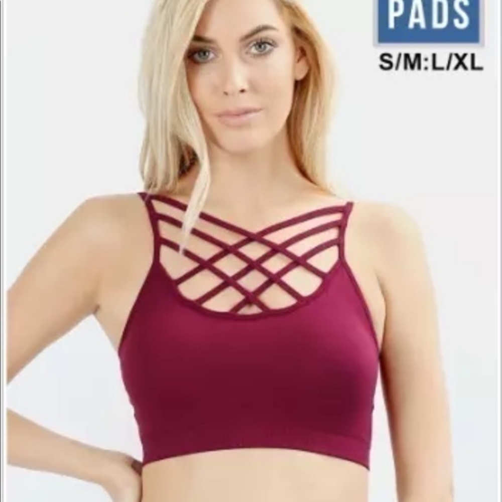 Crisscross Caged Strappy Seamless Bralette Padded